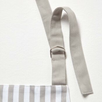 Personalised Grey Striped Unisex Premium Cotton Apron, 8 of 12