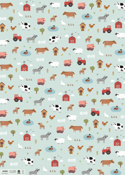 Three Sheets Of Farm Wrapping Paper, 2 of 3