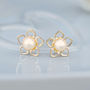 9ct Gold Flower Of Hearts Pearl Studs, thumbnail 1 of 4