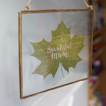 Personalised Silk Leaf Art In Etched Frame, 5 of 7