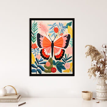 Flutterby Butterfly Matisse Style Multi Wall Art Print, 4 of 6