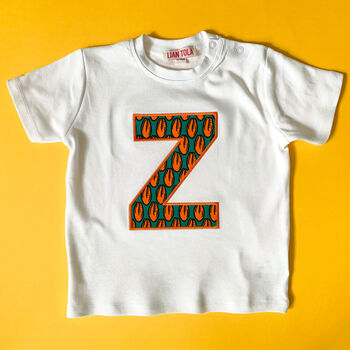 Personalised African Print Letter Baby Top, 8 of 8