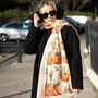 Halloween Pumpkins, Autumnal Print Scarf In Personalised Gift Box, thumbnail 3 of 6