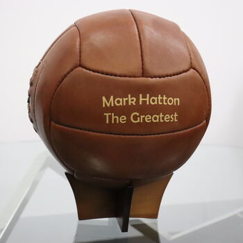 Personalised Vintage Tan Leather Football, 6 of 7