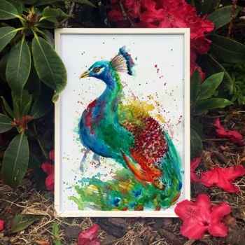 Peacock Painting Illustration Print, 4 of 4