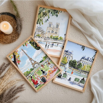 Set Of Three Paris, France Watercolour Prints, 7 of 8