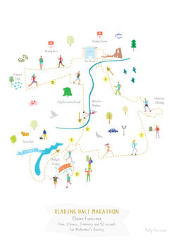 Reading Half Marathon Route Map Personalised Print, 3 of 3