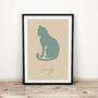 Personalised Vintage Style Cat Silhouette Art Print, thumbnail 2 of 8