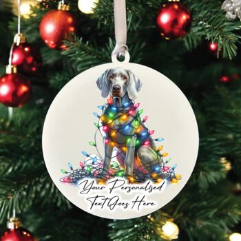 Personalised Weimaraner In Christmas Lights, 6 of 10