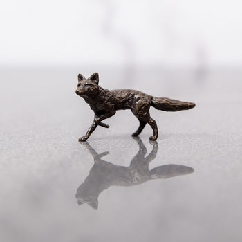 Miniature Bronze Fox Sculpture 8th Anniversary Gift, 5 of 11