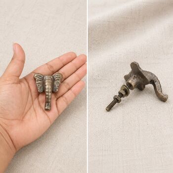 Regal Elephant Head Brass Cabinet Knob, 6 of 9