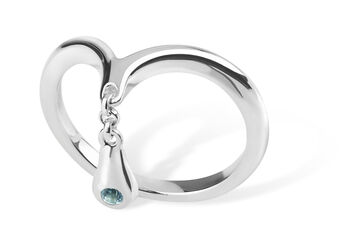Sterling Silver Wishbone Ring With Blue Topaz, 2 of 9