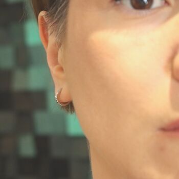 Huggie Hoop Earrings Sterling Silver Everyday Jewellery, 2 of 8