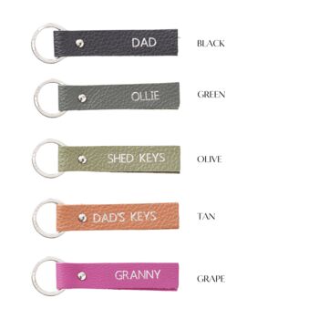 Mother's Day Gift, Personalised Leather Keyring, 8 of 9