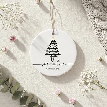 Personalised Minimalist Christmas Tree Bauble, 3 of 9