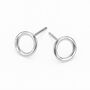 Sterling Silver Organic Open Hoop Stud Earrings – 10mm, thumbnail 3 of 8