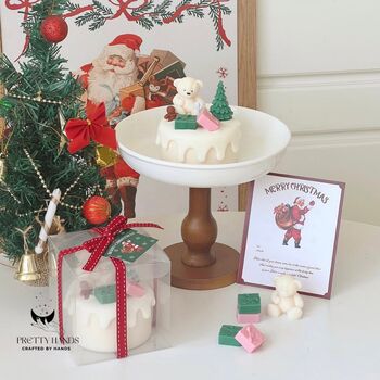 Personalised Gift Box Of Christmas Cake Candle, 2 of 4