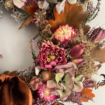 Autumn Dried Flower Wreath 'Bronte', 5 of 12