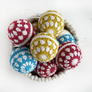 Set Of Nine Christmas Baubles Crochet Kit, 4 of 7