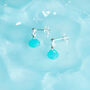 Aqua Chalcedony Drop Stud Earrings Second Light Collection, thumbnail 2 of 4