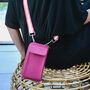 Personalised Leather Phone Purse With Patterned Strap, thumbnail 4 of 9