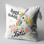 Personalised Magical Unicorn Name Cushion, Birthday Gift For Girls, thumbnail 2 of 6