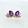 Amethyst And Pink Tourmaline Stud Earrings In Silver And Gold, thumbnail 7 of 12