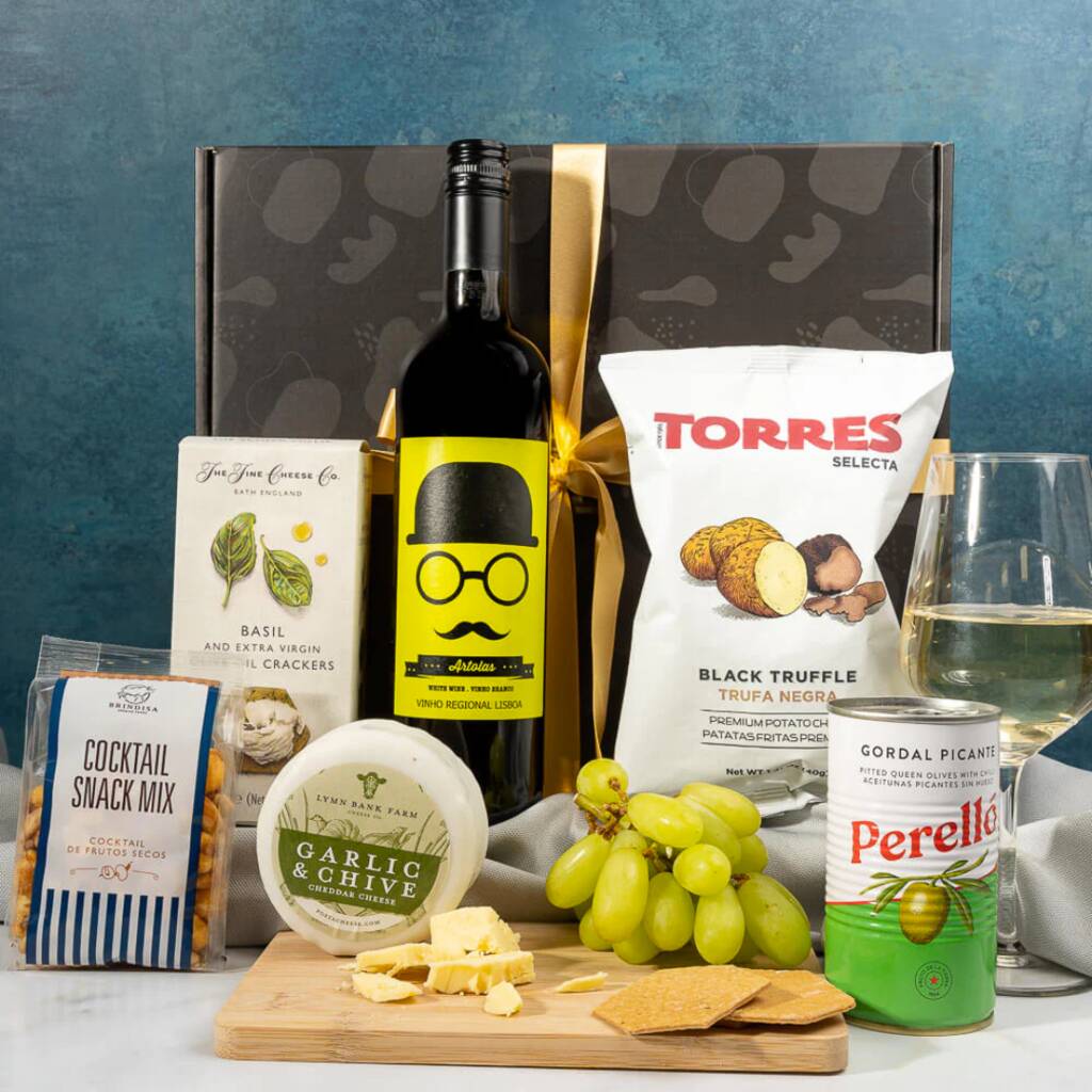 White Wine And Nibbles Gift Hamper, 1 of 2