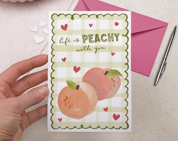 Cute Valentine Card With Peach Pun For Wife Or Girlfriend, 4 of 4