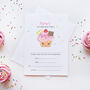 10 Strawberry Star Cupcake Party Invitations, thumbnail 3 of 3