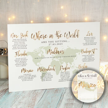 Where In The World Wedding Table Seating Plan, 2 of 11