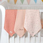 Personalised Trixie Rosy Rabbit Three Pack Muslin Cloths, thumbnail 2 of 5