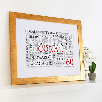 Personalised 60th Birthday Word Art Print, 12 of 12