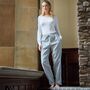Women's 'Chalk' Stripe Brushed Cotton Pyjama Trousers, thumbnail 1 of 4