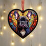 French Bulldog Stained Glass Effect Heart Suncatcher, thumbnail 3 of 7