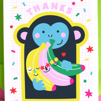 Thank You Thanks A Bunch Banana Greeting Card, 2 of 5