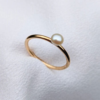 Small Pearl Gold Ring, 2 of 3