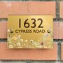 Personalised Mirrored Wild Flowers House Number Plaque, thumbnail 1 of 7