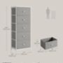 Slim Five Drawer Fabric Dresser For Bedroom Storage, thumbnail 5 of 6