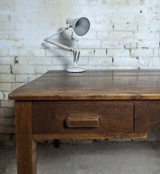 Xl 1950s Mid Century Oak Desk, 3 of 5