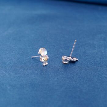 Astronaut Moon Stud Earrings, 4 of 8