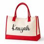 Personalised Heidi Canvas Panel Beach Shopper Tote Bag, thumbnail 3 of 4