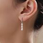 Sterling Silver Natural Oval Pearl Trio Huggie Hoop Earrings, thumbnail 6 of 11
