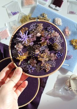 Limited Edition Beaded Embroidery Kit In Purple, 8 of 11