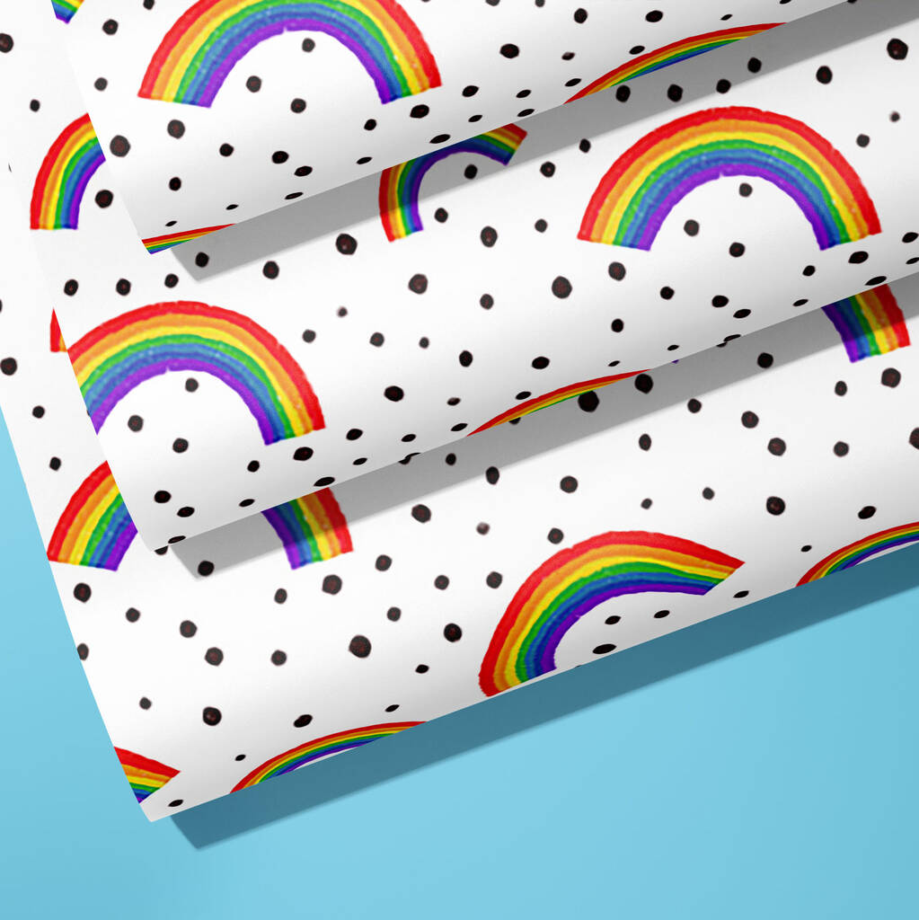 Rainbow Wrapping Paper, Rainbow Spotty Gift Wrap, 1 of 4
