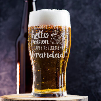 Goodbye Tension Hello Pension Retirement Pint Glass And Gift Set, 2 of 7
