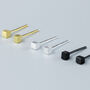 Sterling Silver Tiny Cube Stud Earrings, thumbnail 1 of 6