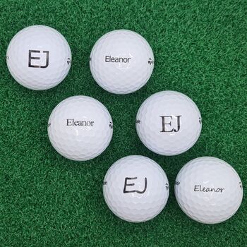 Six Branded Golf Balls Personalised With Any Name Or Initials, 2 of 7