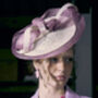 Ivory And Lilac Modern Saucer Hat 'Larisa', thumbnail 1 of 12