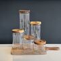 Slim Storage Jar With Acacia Wood Lid, thumbnail 1 of 8